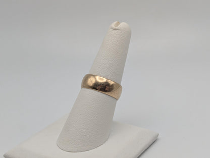 Antique 10k Gold Plain Comfort Fit 7mm Wedding Cigar Wide Band Ring Anniversary