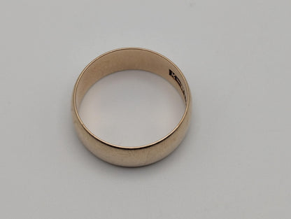 Antique 10k Gold Plain Comfort Fit 7mm Wedding Cigar Wide Band Ring Anniversary