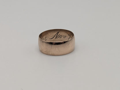 10k Antique 1894 Yellow Gold Plain Comfort Fit 8mm Wedding Cigar Wide Band