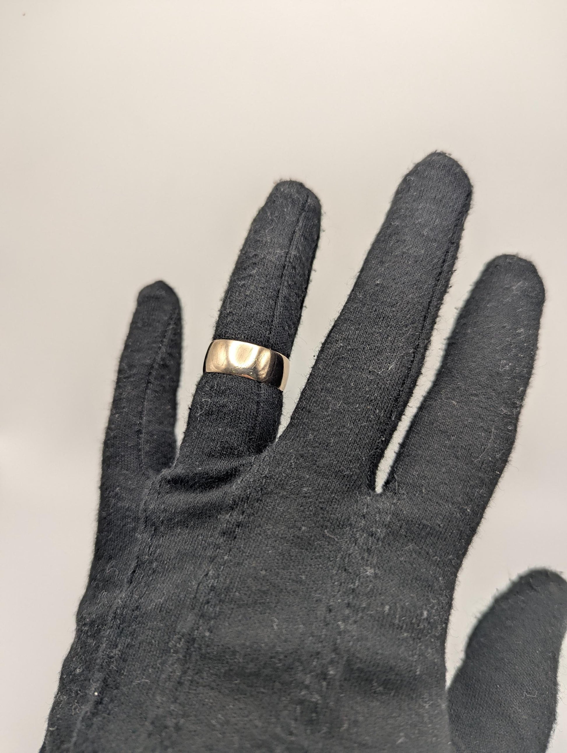 10k Antique 1894 Yellow Gold Plain Comfort Fit 8mm Wedding Cigar Wide Band