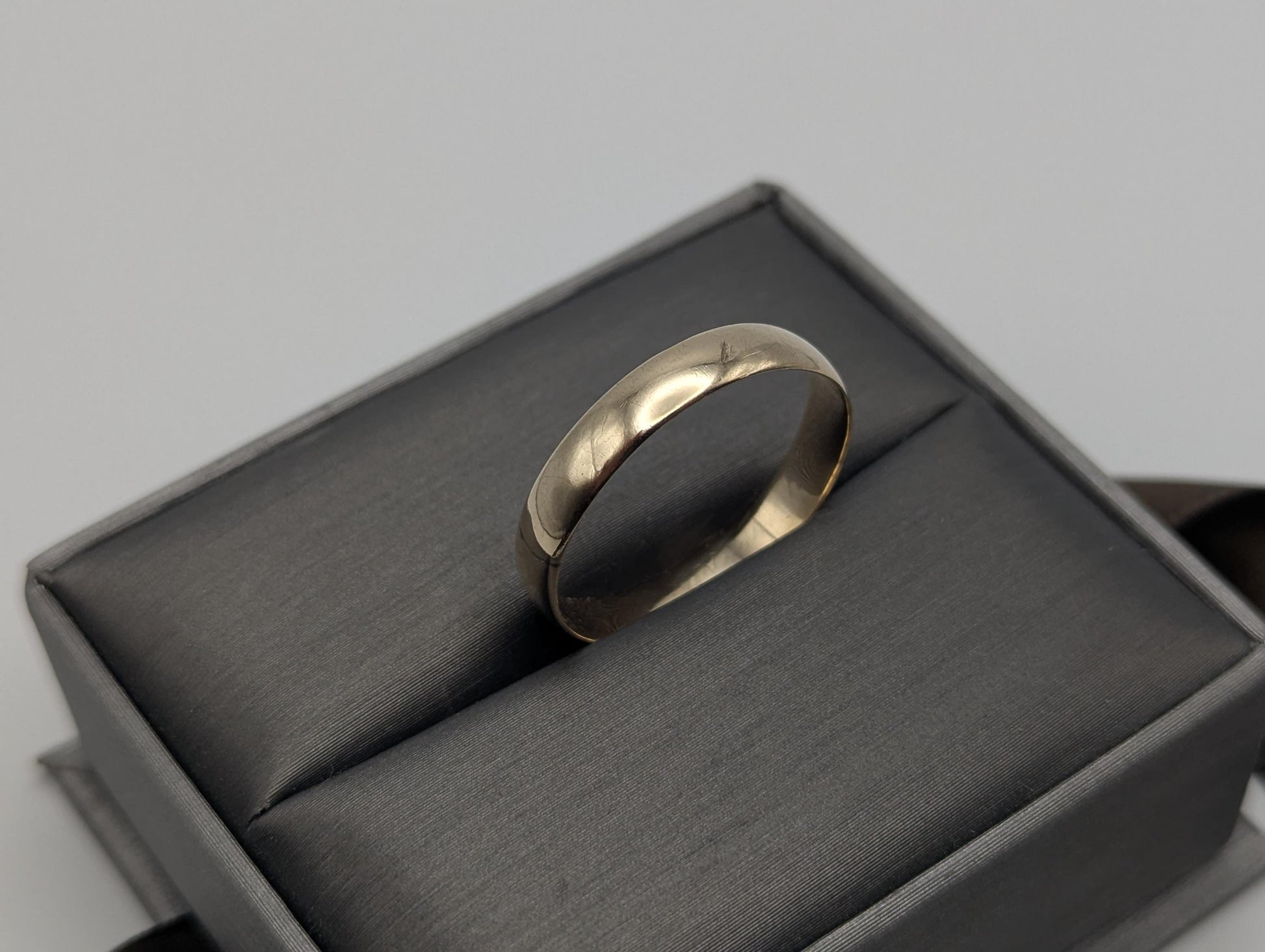 14k Antique 1871 Plain Comfort Fit 4mm Wedding Cigar Wide Band Ring Anniversary