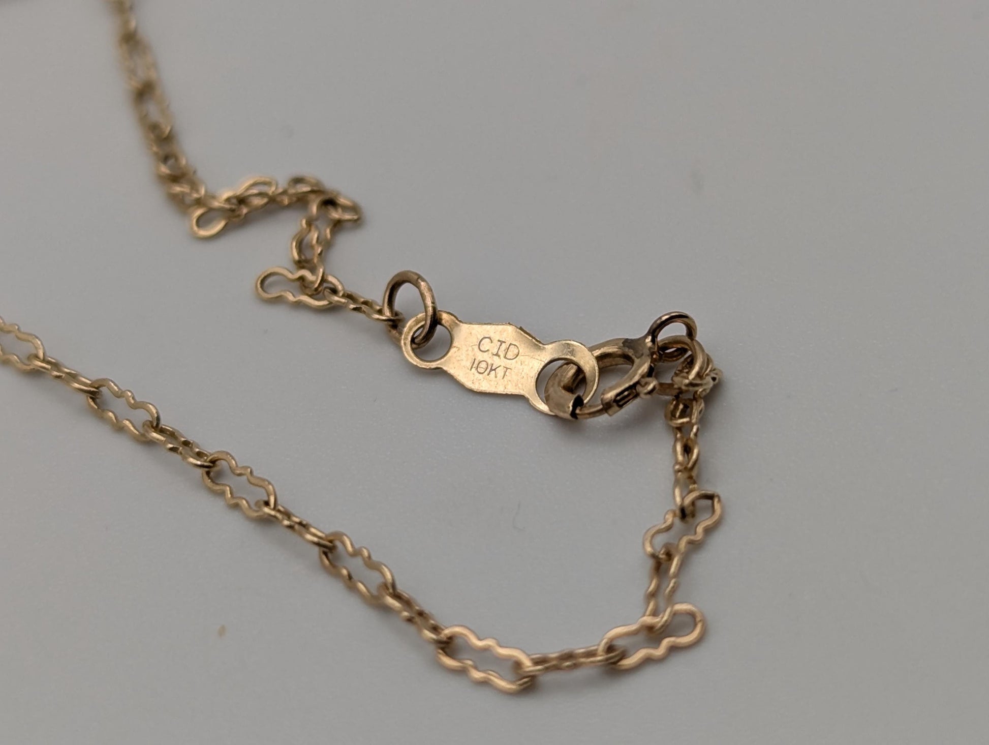 10k Yellow Gold Ruby 2" Lariat Chain Necklace 18" Layering Dainty Necklace