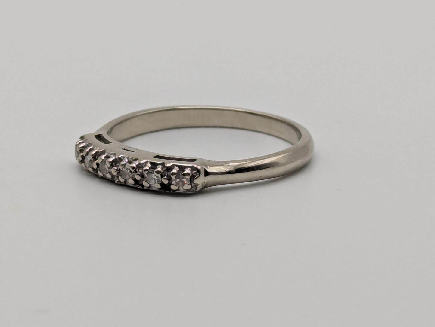 14k White Gold Diamond Half Eternity Wedding Band Anniversary Ring