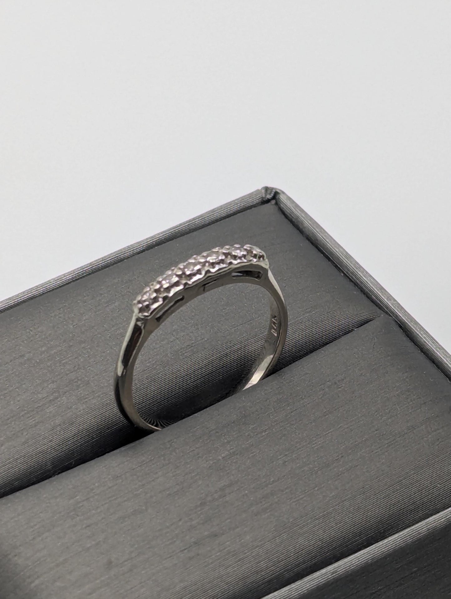 14k White Gold Diamond Half Eternity Wedding Band Anniversary Ring