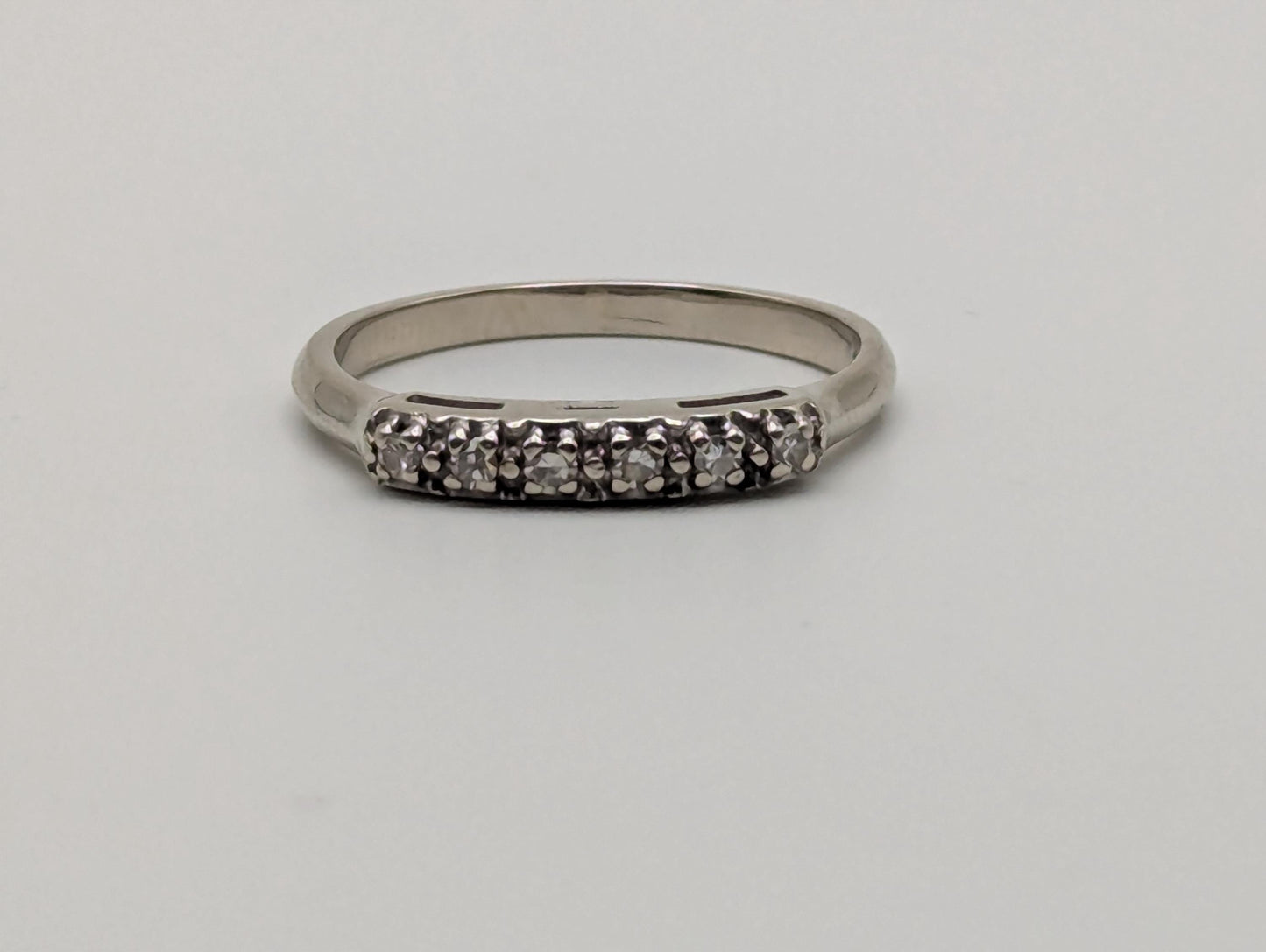 14k White Gold Diamond Half Eternity Wedding Band Anniversary Ring