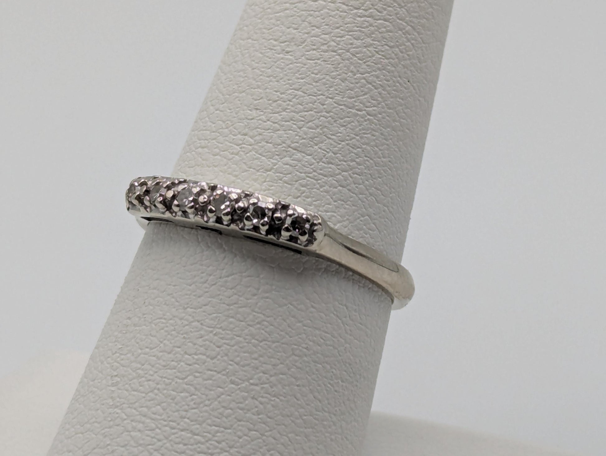 14k White Gold Diamond Half Eternity Wedding Band Anniversary Ring