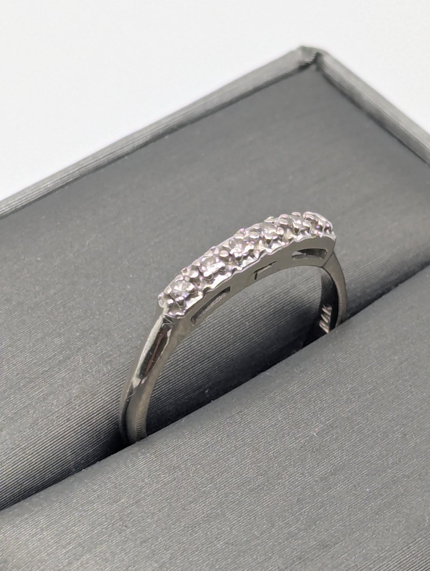 14k White Gold Diamond Half Eternity Wedding Band Anniversary Ring