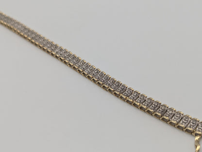 10k Yellow Gold 1.7ctw Diamonds HEAVY 10 grams Bracelets Women Tennis Bracelet 7"