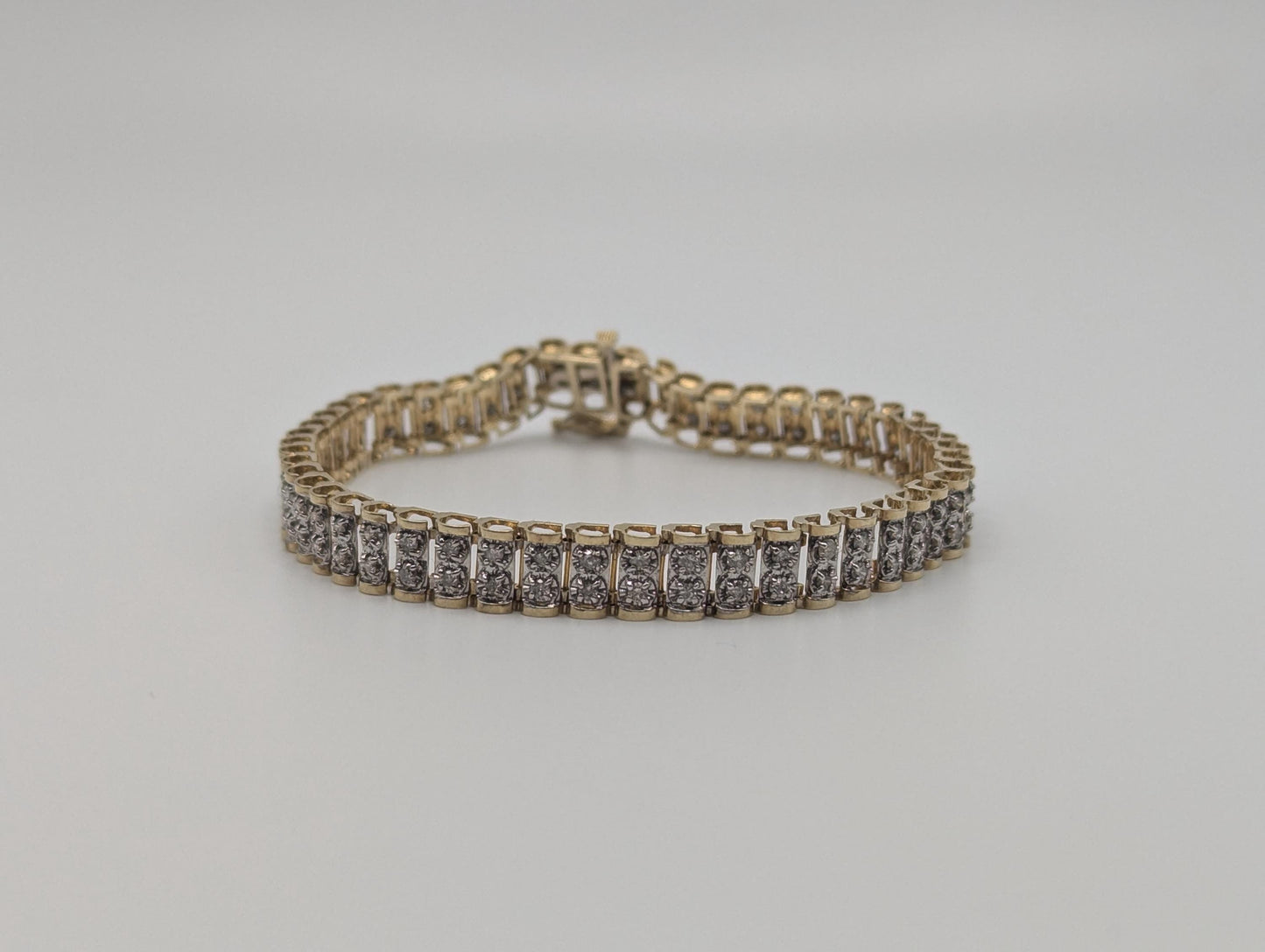 10k Yellow Gold 1.7ctw Diamonds HEAVY 10 grams Bracelets Women Tennis Bracelet 7"