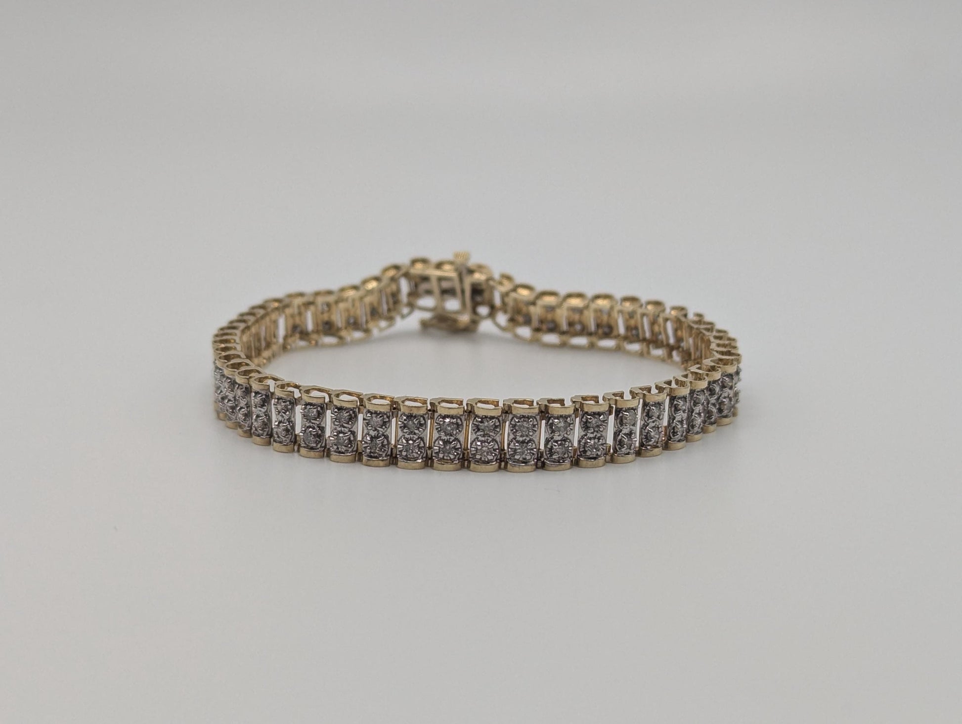 10k Yellow Gold 1.7ctw Diamonds HEAVY 10 grams Bracelets Women Tennis Bracelet 7"