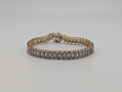 10k Yellow Gold 1.7ctw Diamonds HEAVY 10 grams Bracelets Women Tennis Bracelet 7"