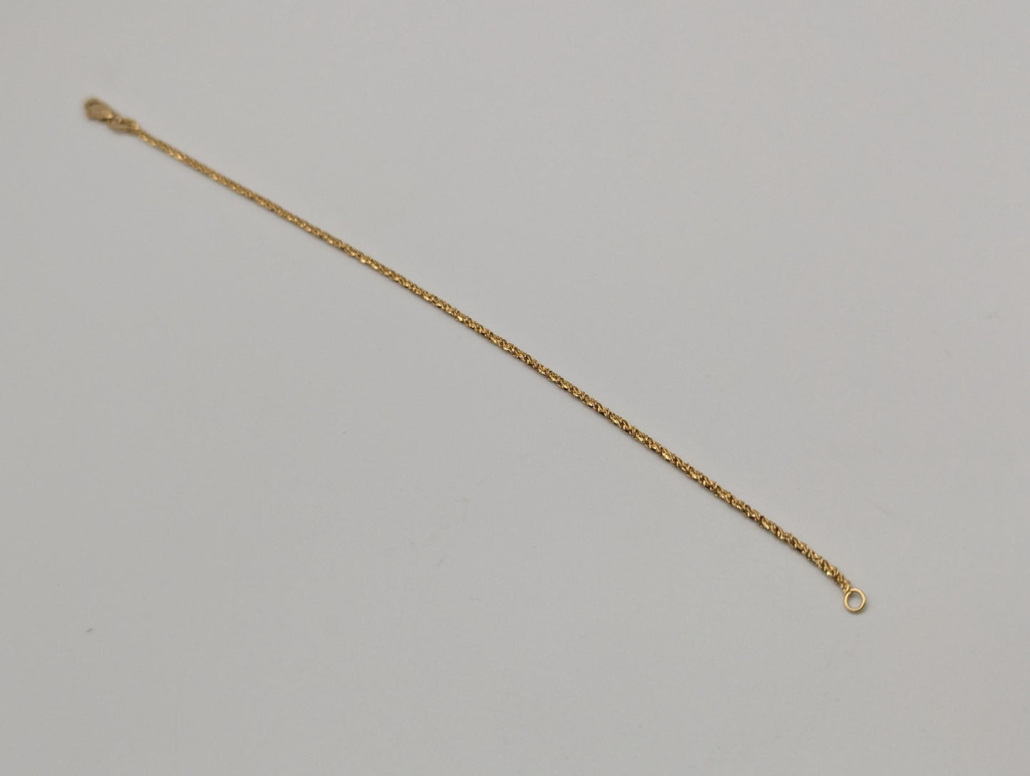 14k ITALY Gold 1.3 mm Twisted Chain Bracelet 7" Solid Gold Bracelet
