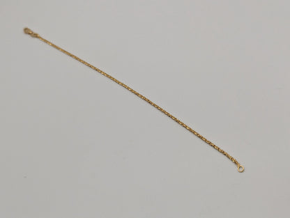 14k ITALY Gold 1.3 mm Twisted Chain Bracelet 7" Solid Gold Bracelet