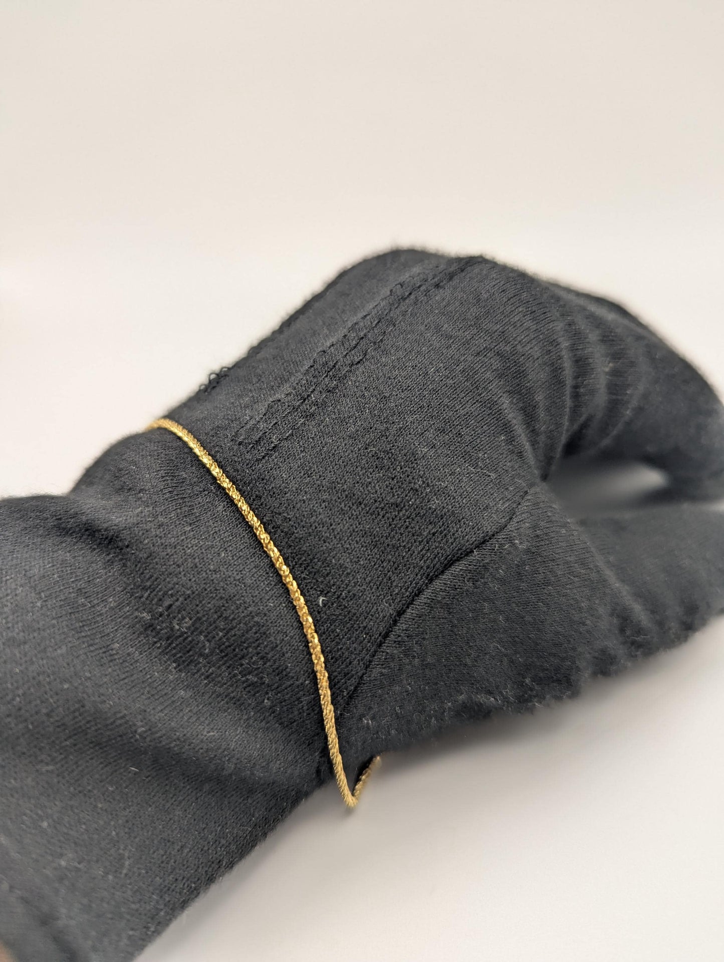 14k ITALY Gold 1.3 mm Twisted Chain Bracelet 7" Solid Gold Bracelet