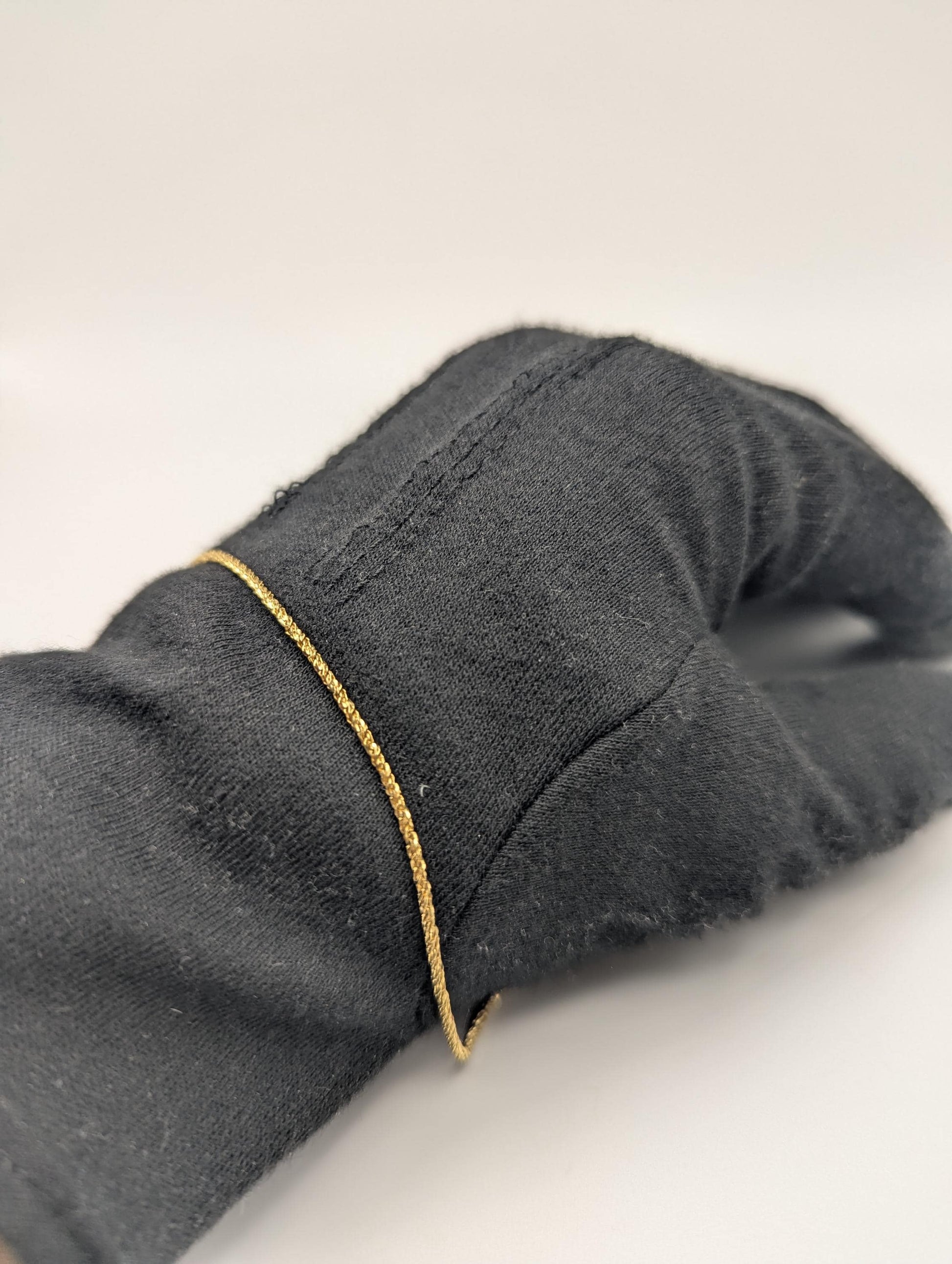 14k ITALY Gold 1.3 mm Twisted Chain Bracelet 7" Solid Gold Bracelet