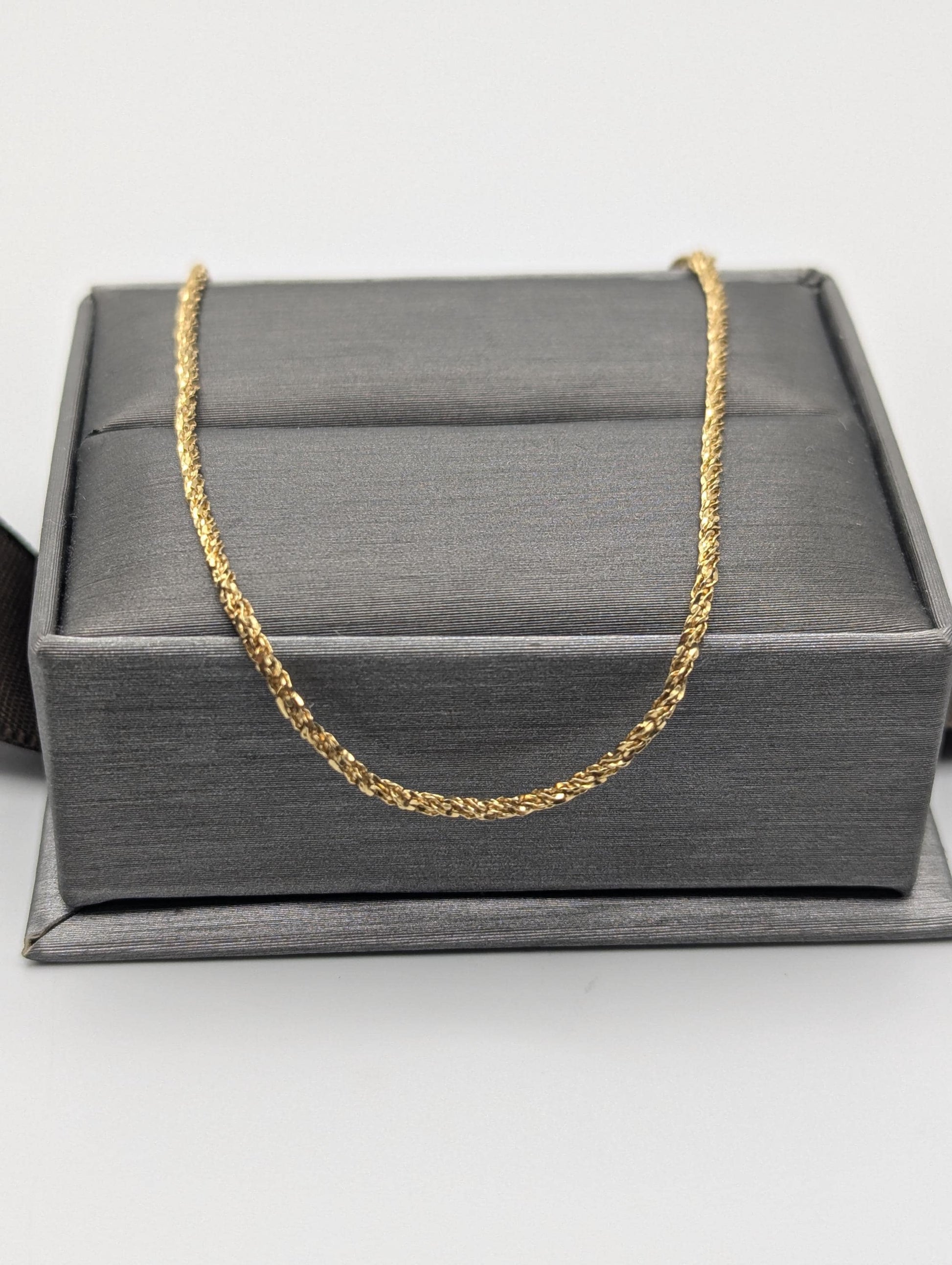 14k ITALY Gold 1.3 mm Twisted Chain Bracelet 7" Solid Gold Bracelet