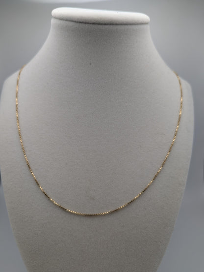 14k Yellow Gold Israel Specialty Chain Necklace 25.5" Solid Gold Box Chain