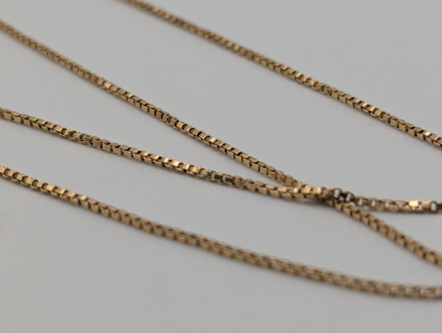 14k Yellow Gold Israel Specialty Chain Necklace 25.5" Solid Gold Box Chain