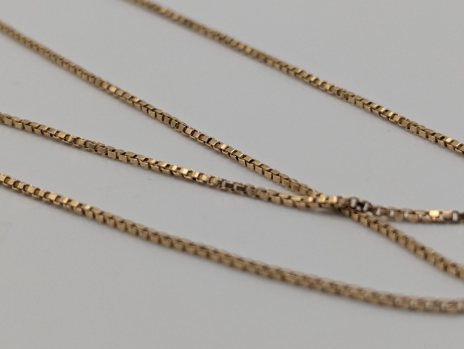 14k Yellow Gold Israel Specialty Chain Necklace 25.5" Solid Gold Box Chain