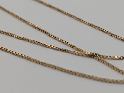 14k Yellow Gold Israel Specialty Chain Necklace 25.5" Solid Gold Box Chain