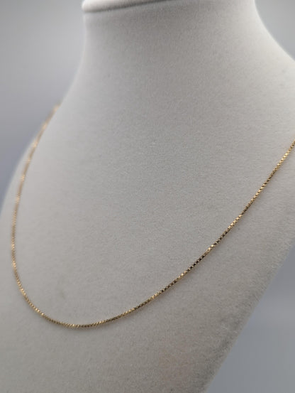 14k Yellow Gold Israel Specialty Chain Necklace 25.5" Solid Gold Box Chain
