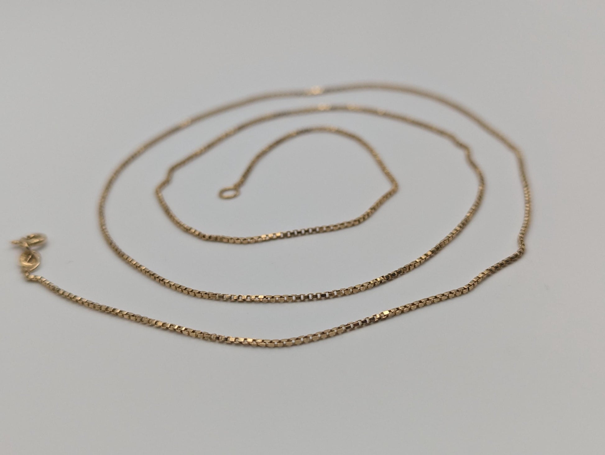 14k Yellow Gold Israel Specialty Chain Necklace 25.5" Solid Gold Box Chain