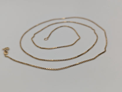 14k Yellow Gold Israel Specialty Chain Necklace 25.5" Solid Gold Box Chain