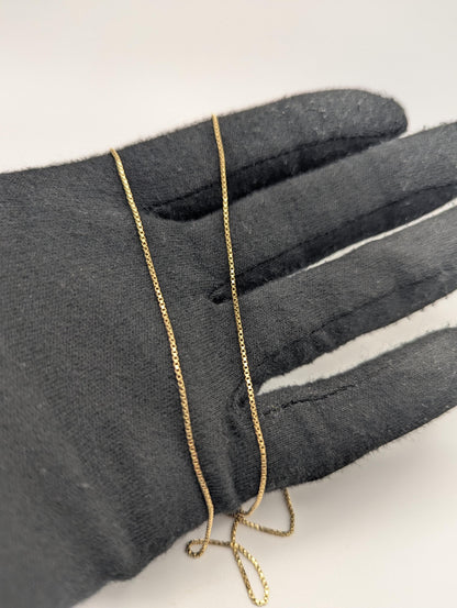 14k Yellow Gold Israel Specialty Chain Necklace 25.5" Solid Gold Box Chain