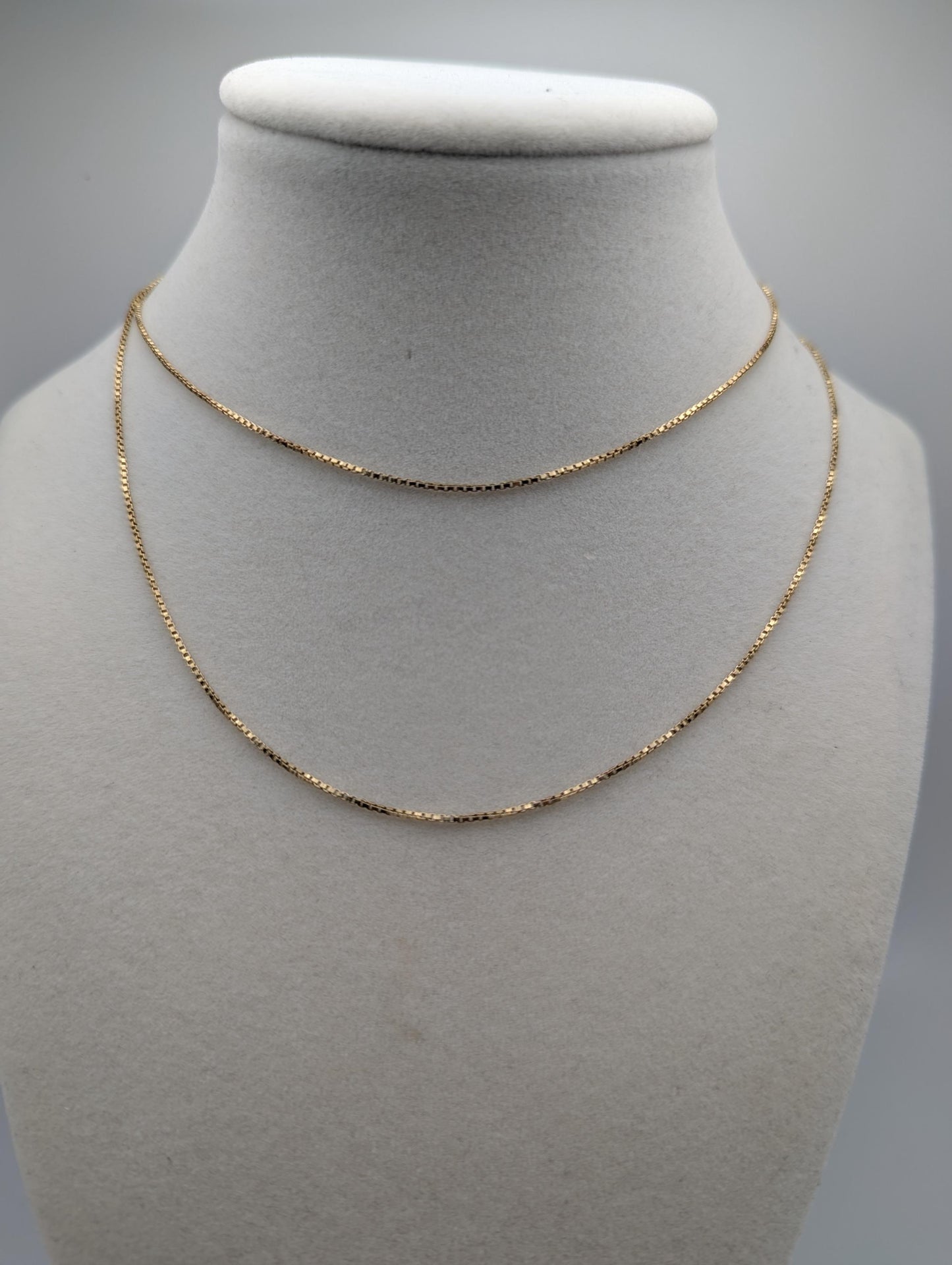 14k Yellow Gold Israel Specialty Chain Necklace 25.5" Solid Gold Box Chain