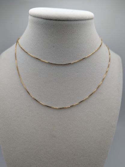 14k Yellow Gold Israel Specialty Chain Necklace 25.5" Solid Gold Box Chain