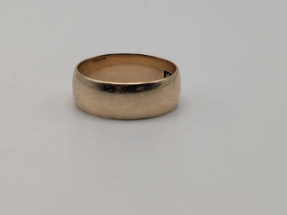 Antique 10k Gold Plain Comfort Fit 7mm Wedding Cigar Wide Band Ring Anniversary