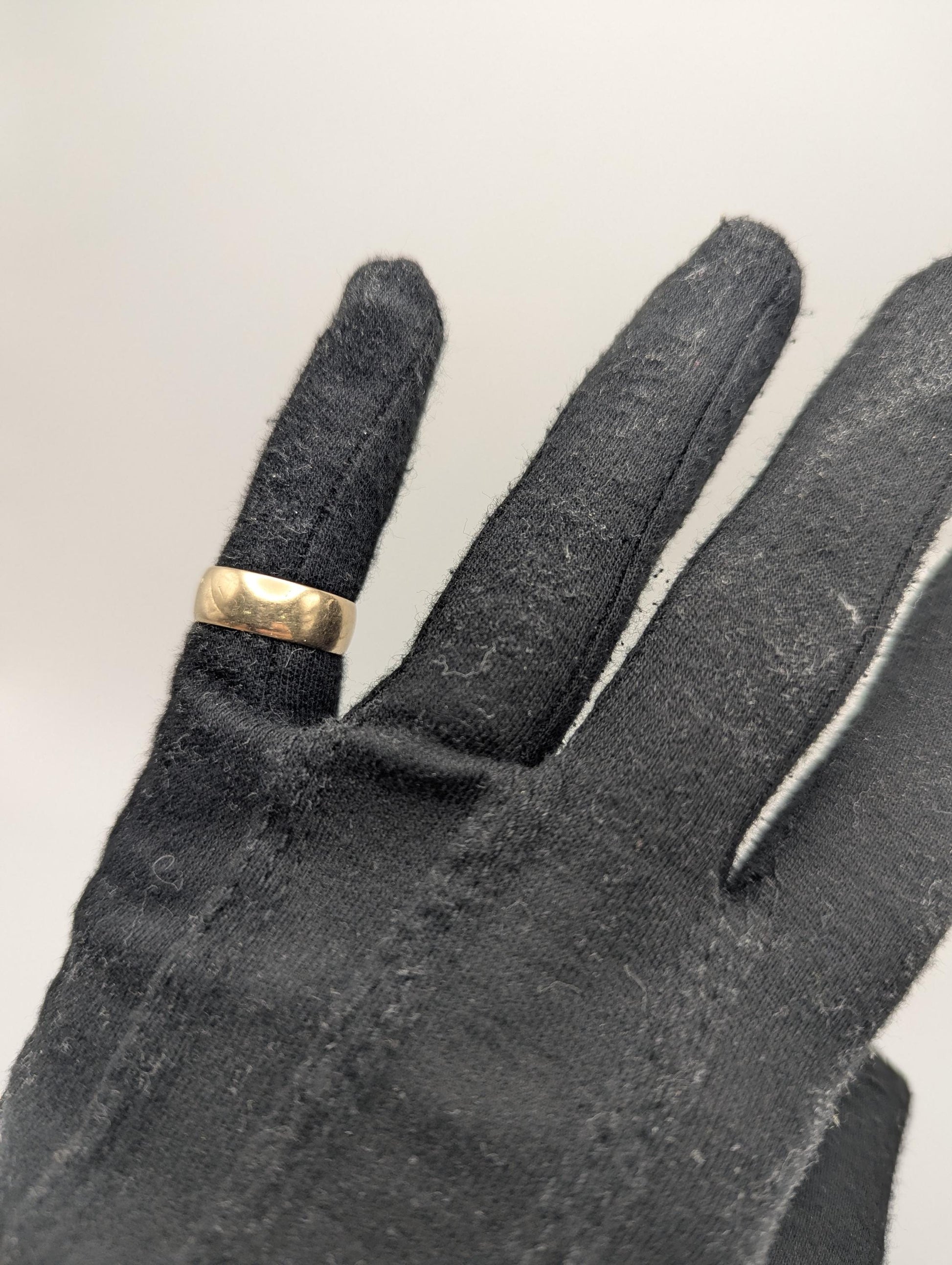 Antique 10k Gold Plain Comfort Fit 7mm Wedding Cigar Wide Band Ring Anniversary