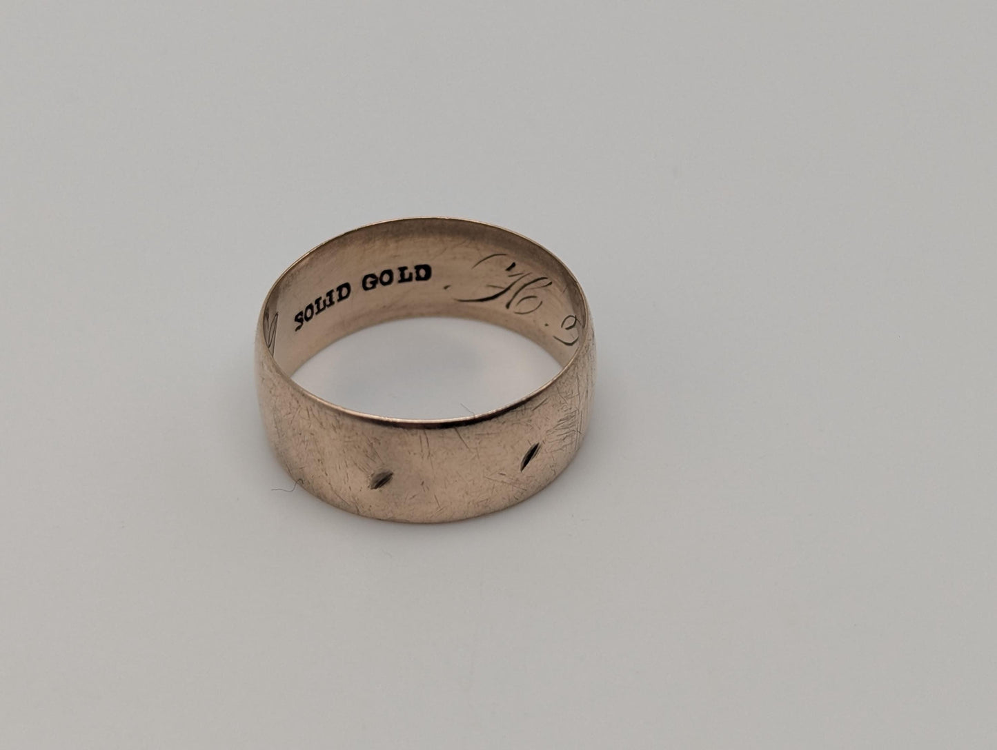 10k Antique 1894 Yellow Gold Plain Comfort Fit 8mm Wedding Cigar Wide Band