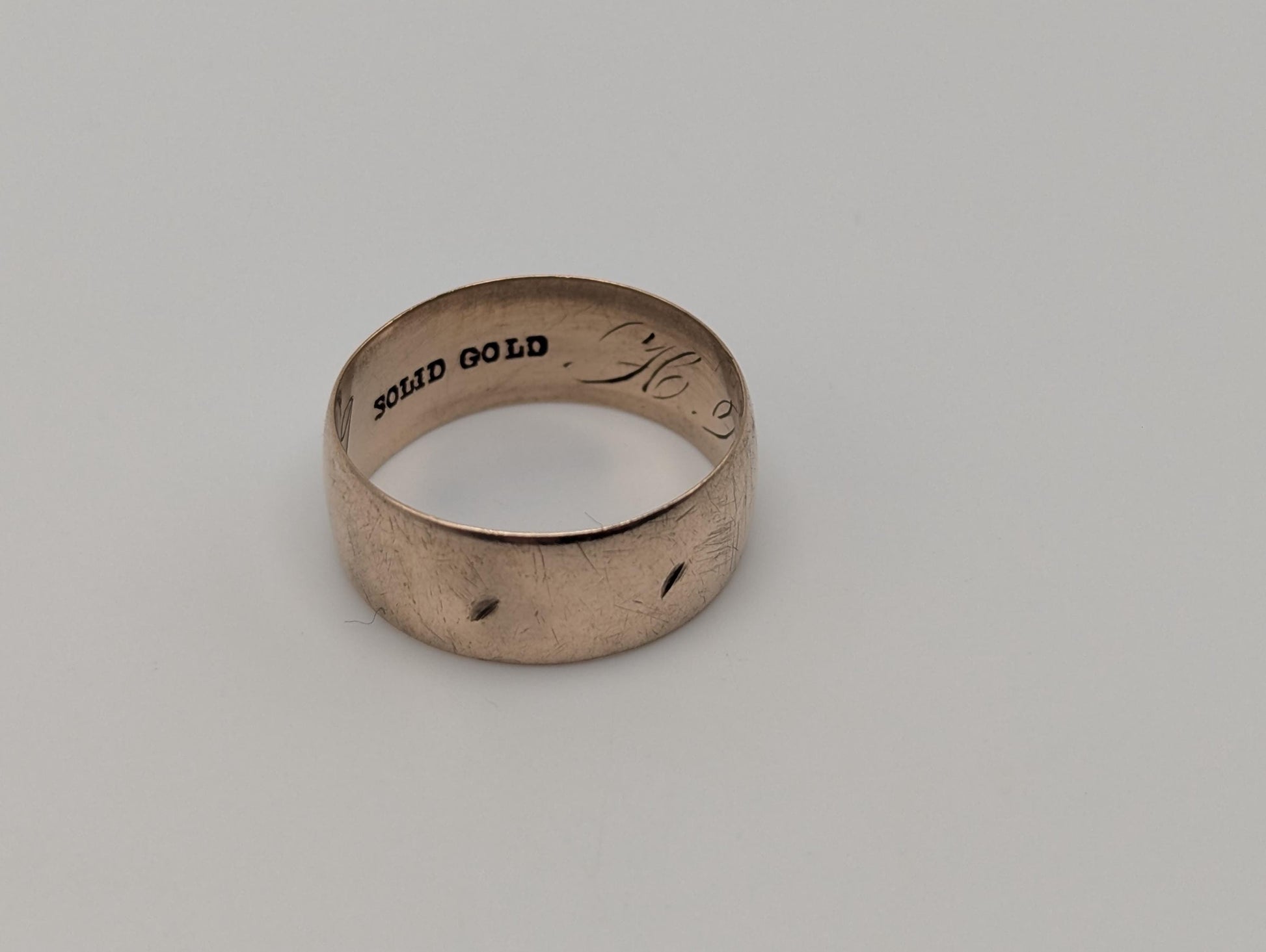 10k Antique 1894 Yellow Gold Plain Comfort Fit 8mm Wedding Cigar Wide Band