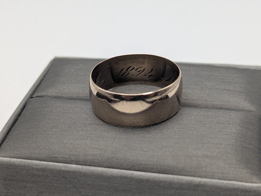 10k Antique 1894 Yellow Gold Plain Comfort Fit 8mm Wedding Cigar Wide Band