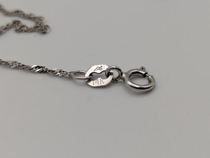 14k White Gold 1.1mm Twisted Chain Classic White Gold Chain 18" Necklace