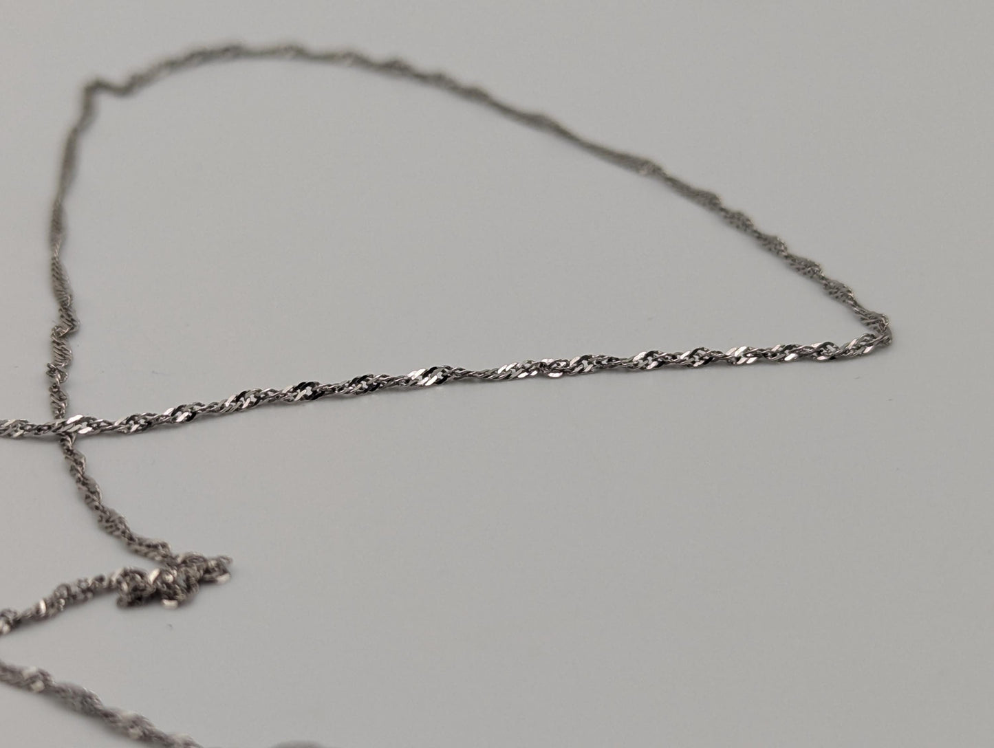 14k White Gold 1.1mm Twisted Chain Classic White Gold Chain 18" Necklace