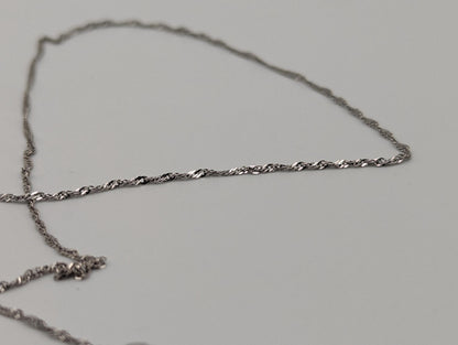 14k White Gold 1.1mm Twisted Chain Classic White Gold Chain 18" Necklace