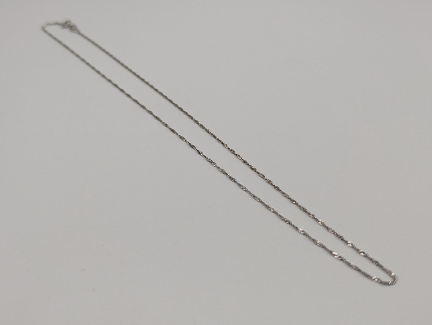 14k White Gold 1.1mm Twisted Chain Classic White Gold Chain 18" Necklace