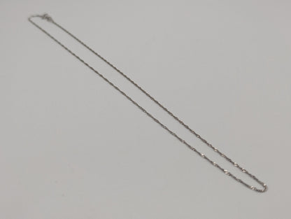 14k White Gold 1.1mm Twisted Chain Classic White Gold Chain 18" Necklace