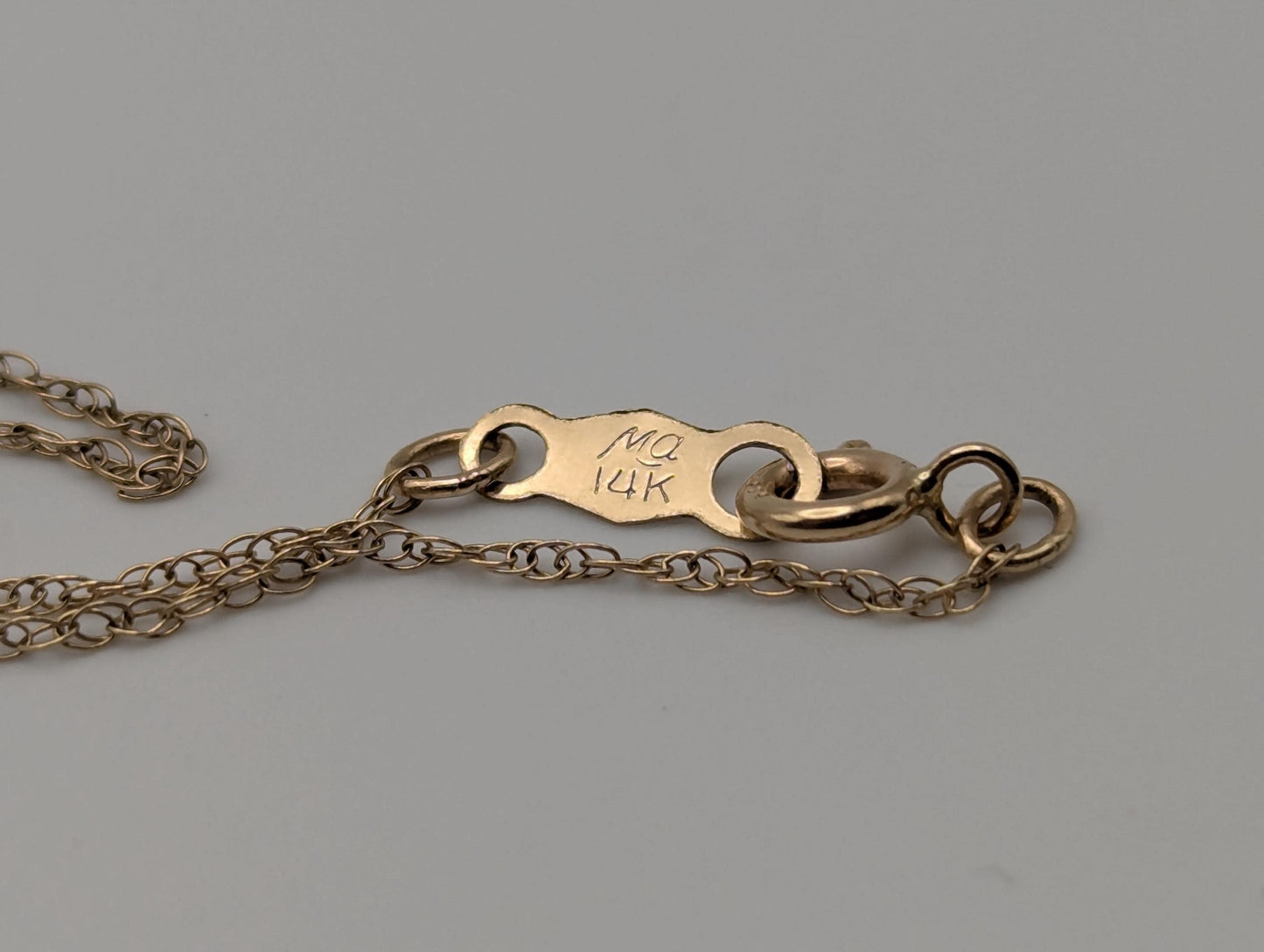 14k Yellow Gold Filigree Cross Necklace 18" Crucifix Gold Chain