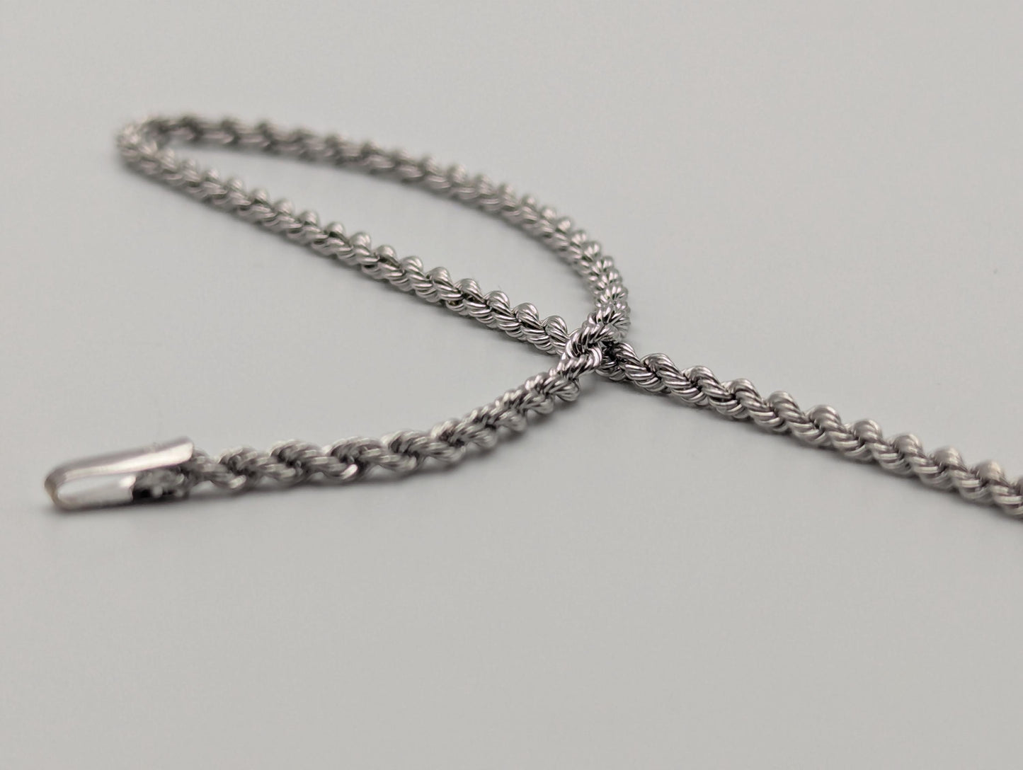 14k White Gold 1.9mm Twisted Rope 7" Bracelet Chain Classic Gold Rope Chain