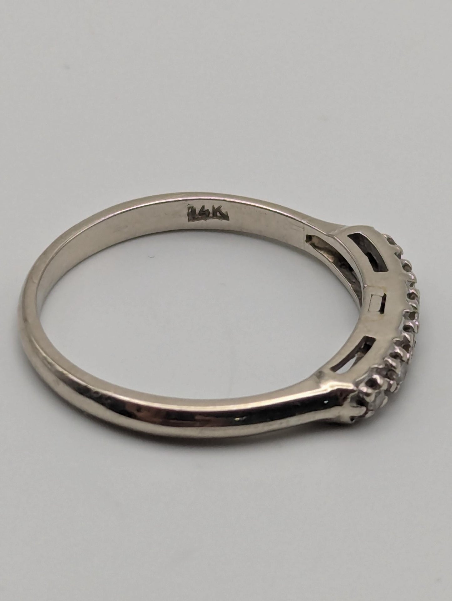 14k White Gold Diamond Half Eternity Wedding Band Anniversary Ring