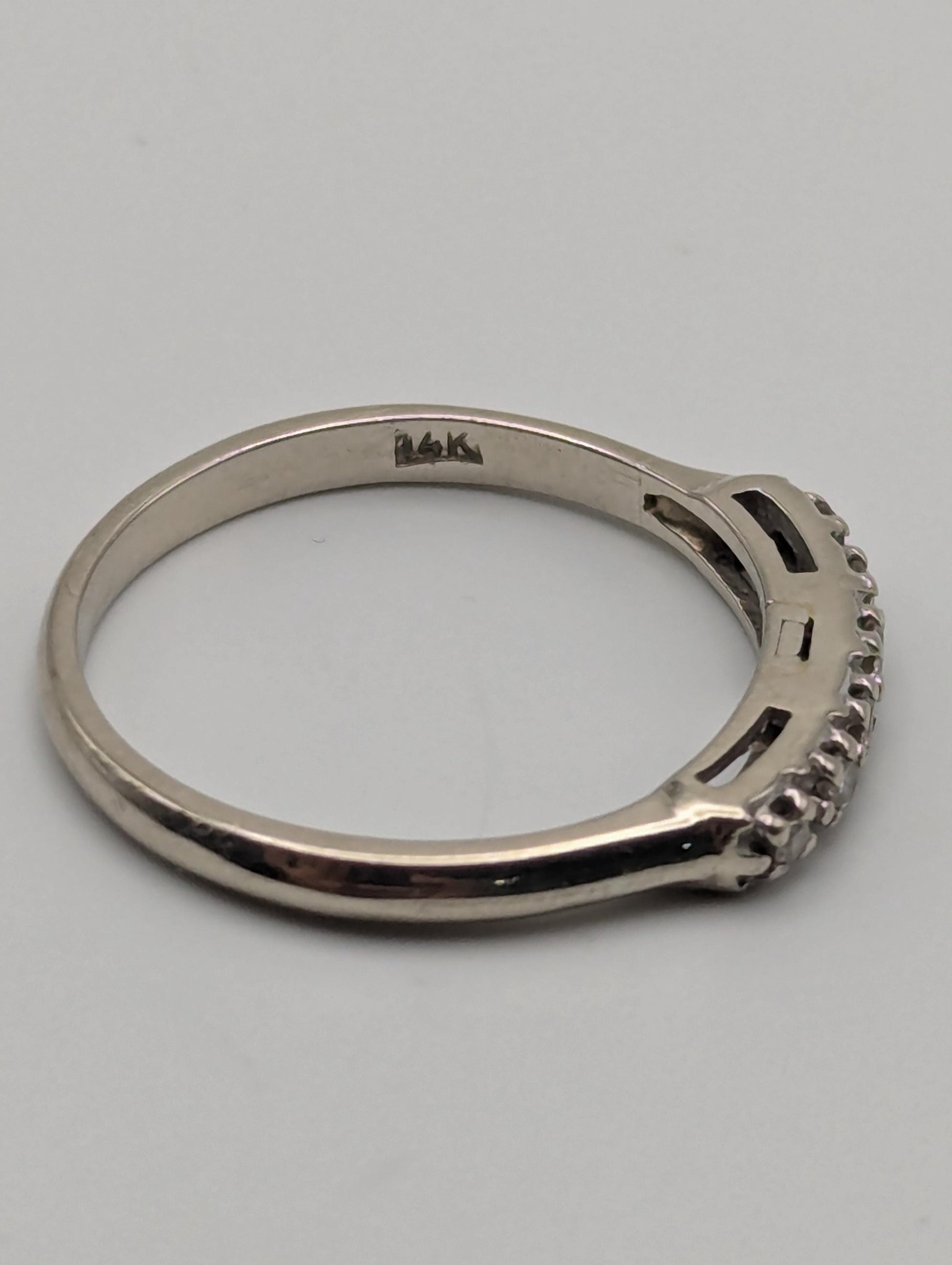 14k White Gold Diamond Half Eternity Wedding Band Anniversary Ring