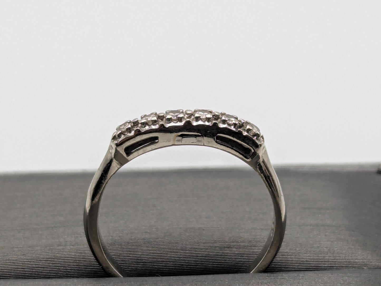 14k White Gold Diamond Half Eternity Wedding Band Anniversary Ring