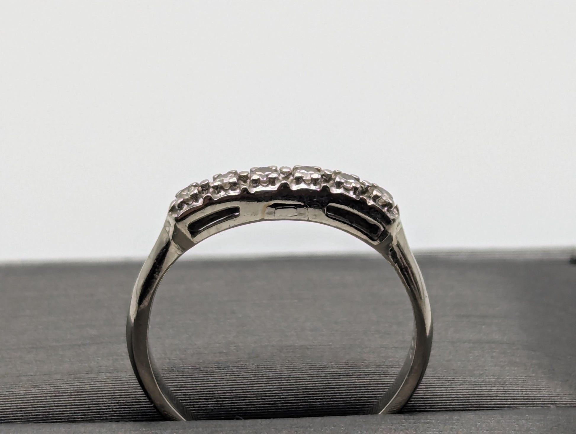 14k White Gold Diamond Half Eternity Wedding Band Anniversary Ring