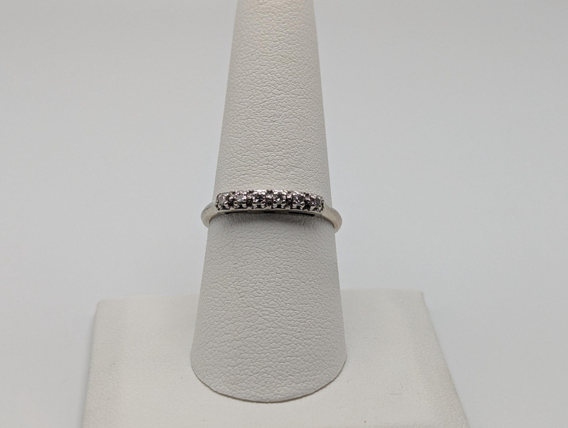 14k White Gold Diamond Half Eternity Wedding Band Anniversary Ring