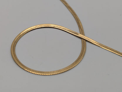 14k Yellow Gold Herringbone Bracelet. Solid Gold Bracelet chain 7.5"