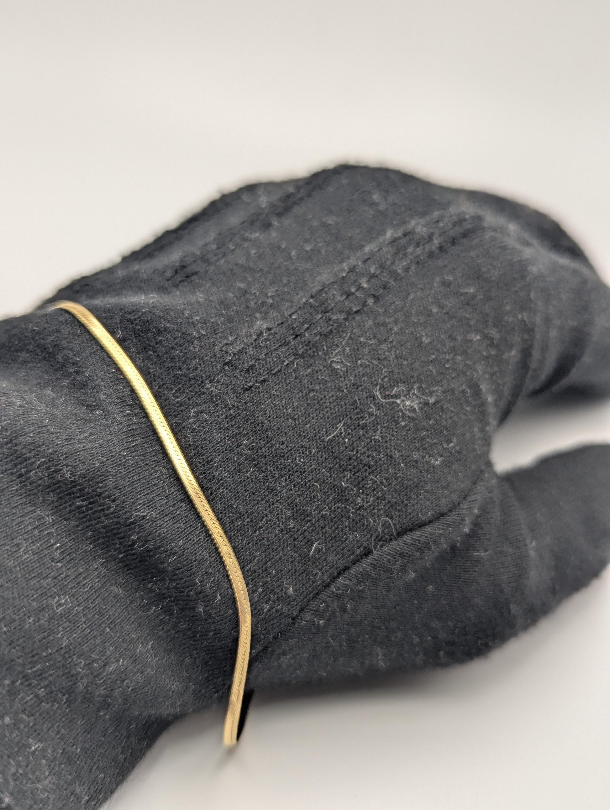 14k Yellow Gold Herringbone Bracelet. Solid Gold Bracelet chain 7.5"