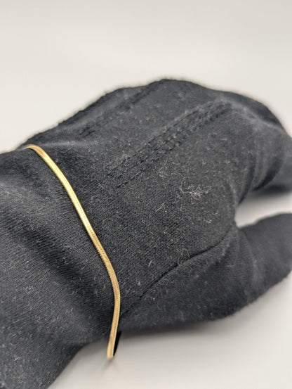 14k Yellow Gold Herringbone Bracelet. Solid Gold Bracelet chain 7.5"